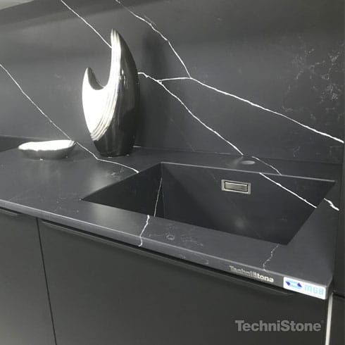 Kitchen Quartz Worktops by Technistone in Poetic Black