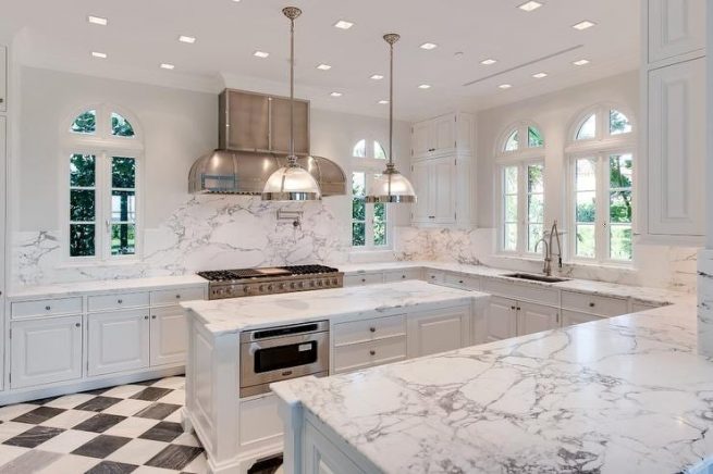 marble kitchen worktop