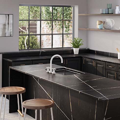 Black Kitchen Worktops - Rowe Granite Black Kitchen Worktops