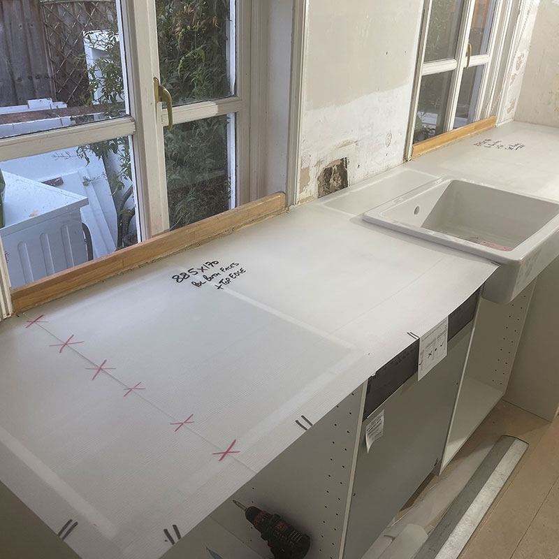 Templating Quartz Worktops