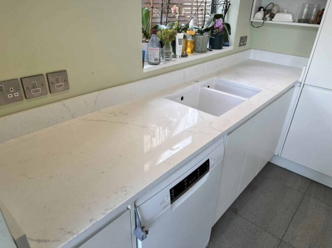 White Quartz Kitchen Worktop